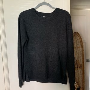 PAIGE rib knit sweater with sparkle lured thread